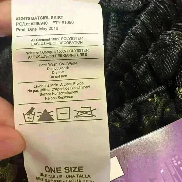 Batgirl Tutu Skirt DC Comics Halloween Adult XS/S Costume Accessory (One Size) - Picture 6 of 6